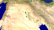 Iraq Satellite + Borders 1600x900